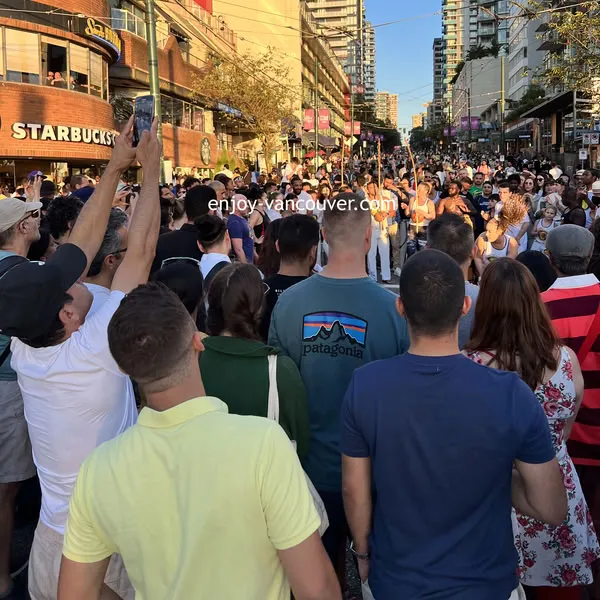 Downtown Vancouver streets during summer