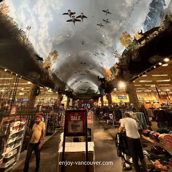 Inside Tsawwassen Mills shopping centre in British Columbia