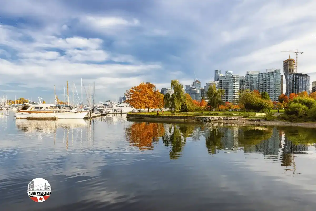 Vancouver waterfront scenery during the autumn season